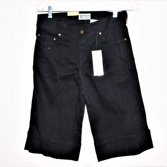 Ponny Tail Fashion Black Jean Shorts Women's Small - Picture 2 of 5